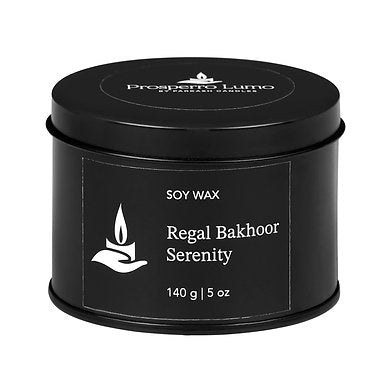 Scented Soy Wax Crystal Jar Candle 140 gm 25-30 Hrs (Regal BAKHOOR SERNITY)