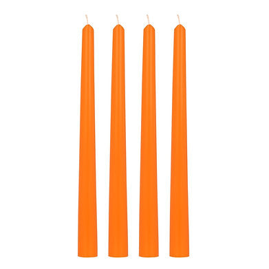 Parkash Candles Unscented Dripless Taper Candles Set of 4 Paraffin Wax (Orange)
