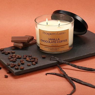 Premium Scented Soy Wax Dual Wick Votive Jar Candle (VANILLA CHOCOLATE)