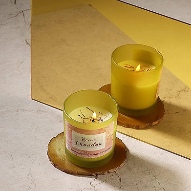Hand Poured Soy Wax Candles | Kesar Chandan|