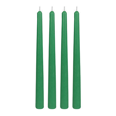 Parkash Candles Unscented Dripless Taper Candles Set of 4 Paraffin Wax (Green)