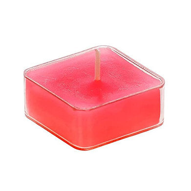 Scented Square Shaped Tealights Pack of 9 (Rose - RED)
