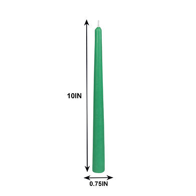 Parkash Candles Unscented Dripless Taper Candles Set of 4 Paraffin Wax (Green)
