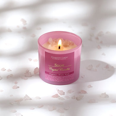 Premium Crystal Glass Soy Wax Candle Amber Lavender (Winter White Thyme)