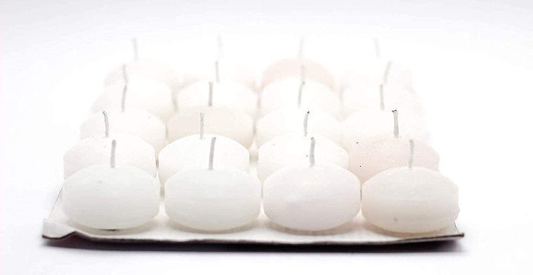 Floating Candles || Nuggets || Small White Candle || Pack of 20 ||