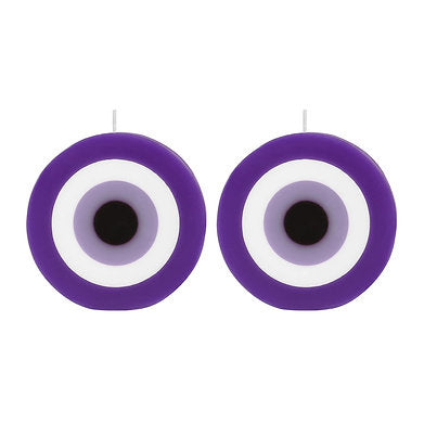 Parkash Candles Blue Evil Eye Candle Gift Set of 2 (Evil Eye - Round Purple)