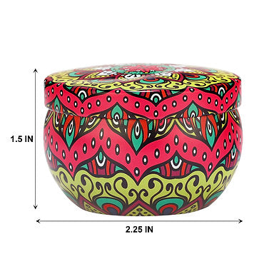 Floral Tin Soy Wax Premium Scented Candle Set of 4 Home Décor (Multicoolor)