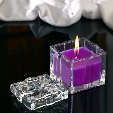 Organic Aroma Glass Jar Paraffin Wax Candle Luxury Fragrance Purple - Dare