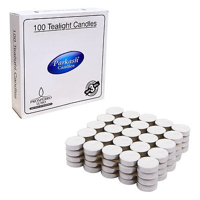 Parkash Candles | Paraffin Wax Candles Tea Light (100 PC Unscented)