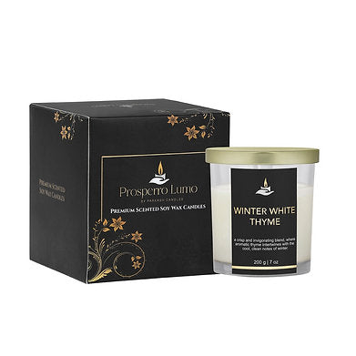 Premium Votive Jar Scented Soy Wax Candle (Winter White Thyme)