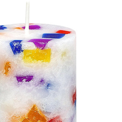 Set of 3 Fragrance Pillar Candles Marble Finish (Christmas Snow - Mahag)