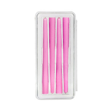Parkash Candles Unscented Dripless Taper Candles Set of 4 Paraffin Wax (Pink)