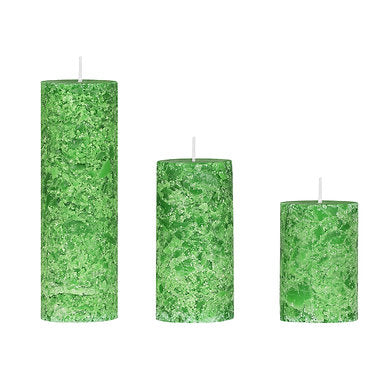 Set of 3 Fragrance Pillar Candles Marble Finish (Lemon Grass Fragrance)