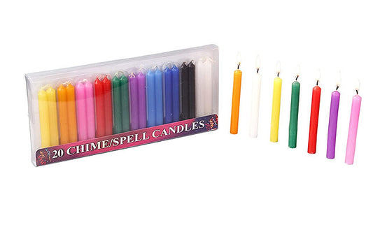 Chime Candles Set of 20 | Ritual Spell Candle | Unscented (Multicolor)