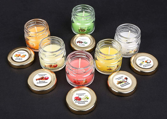 Scented Wax Mini Jar Candles (Set of 6)