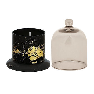 Rose Geranium Premium Scented Black Bell Jar Candle for Home Décor