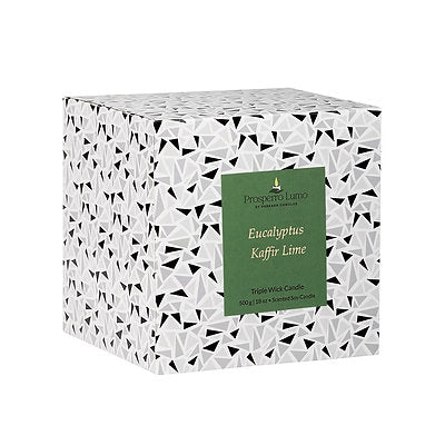 Scented Soy Wax Triple Wick Votive Jar Candle (Eucalyptus Kaffir Lime)