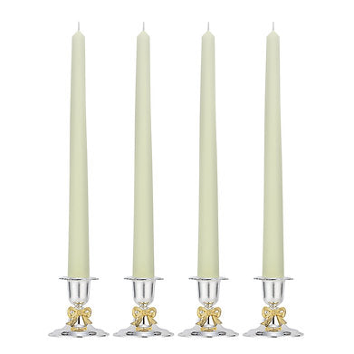 Parkash Candles Unscented Dripless Taper Candles Set of 4 Paraffin Wax (Ivory)