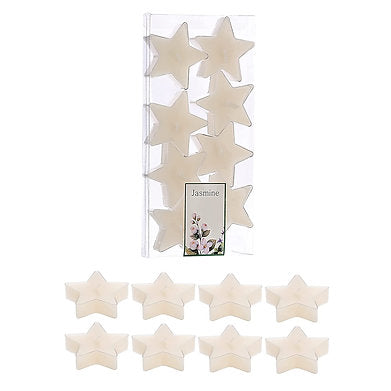 Star Shaped T Light Set of 8,| Scented (White - Jasmine)