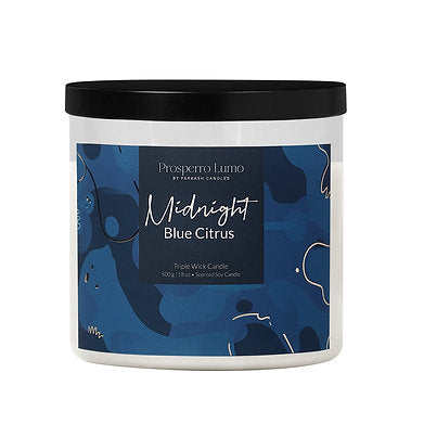 Scented Soy Wax Triple Wick Votive Jar Candle (Midnight Blue Citrus)