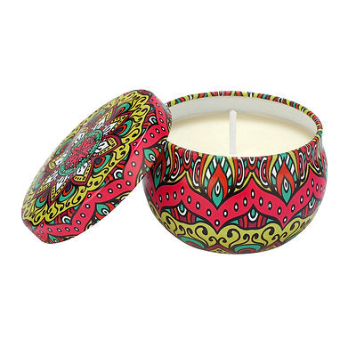 Floral Tin Soy Wax Premium Scented Candle Set of 4 Home Décor (Multicoolor)