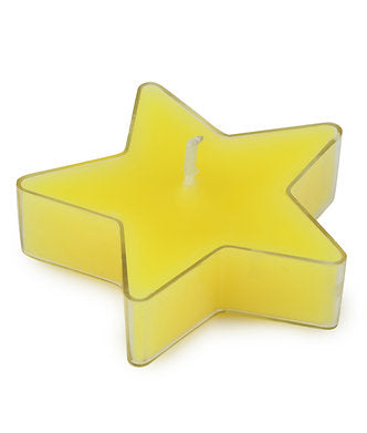Star Shaped T Light Set of 8,| Scented (Yellow - Lemon)
