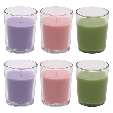 otive Glass Candle Scented Pack of 6 ( Rose , Lavender , Lemon Grass)