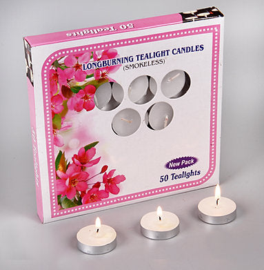 Paraffin Wax Tea Light Candle (Set of 50 | 6 gm)
