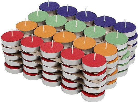 Unscented Wax Coloured Tea Light Candles ( Multicolor , Small , CD - 106 100)