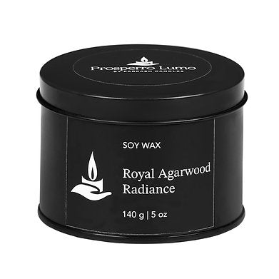 Scented Soy Wax Crystal Jar Candle 140 gm 25-30 Hrs (Royal AGARWOOD Radiance)