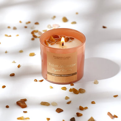 Premium Crystal Glass Soy Wax Candle Home Décor Amber Lavender (Sandalwood)