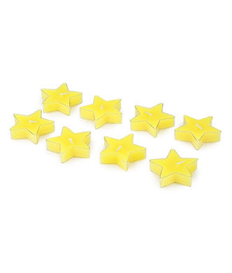 Star Shaped T Light Set of 8,| Scented (Yellow - Lemon)