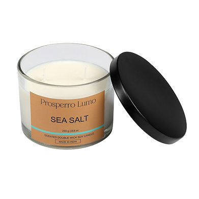 Premium Scented Soy Wax Aroma Therapy Dual Wick Votive Jar Candle (SEA SALT)