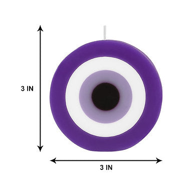 Parkash Candles Blue Evil Eye Candle Gift Set of 2 (Evil Eye - Round Purple)