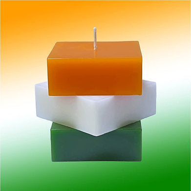Trio Colour Candle , Unscented (Tricolor Fancy Pillar)