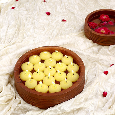 Floating Nuggets Small Candles || Pack of 20 || Decorative Candles (Yellow)