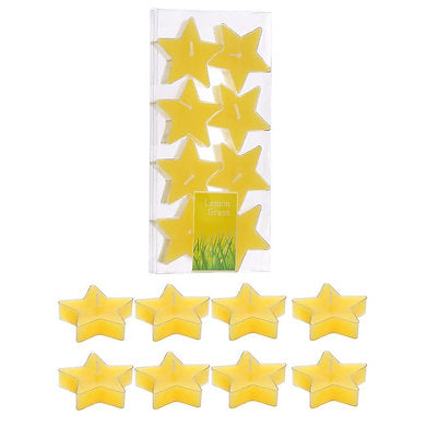 Star Shaped T Light Set of 8,| Scented (Yellow - Lemon)