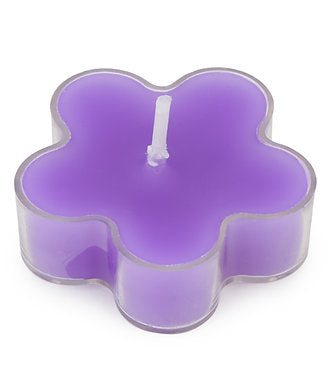 Scented Flowered Shaped Tealights for Home Decor | Set of 6 ((PURPLE - Lavender)