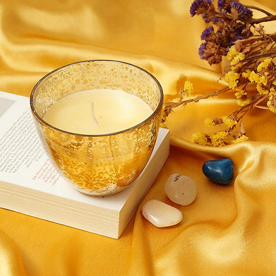 Hand Poured Golden Glass Scented Candle