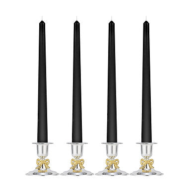 Parkash Candles Unscented Dripless Taper Candles Set of 4 Paraffin Wax (Black)