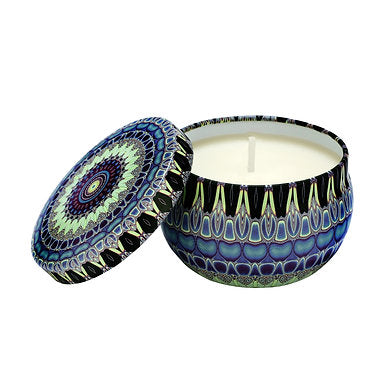 Floral Tin Soy Wax Premium Scented Candle Set of 4 Home Décor (Multicoolor)