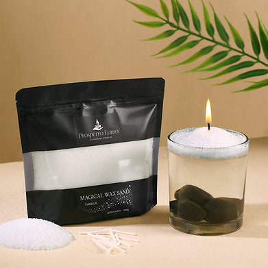 Luxury Powder Candles - Refillable Sand Wax with 20 Wicks (Vanilla)