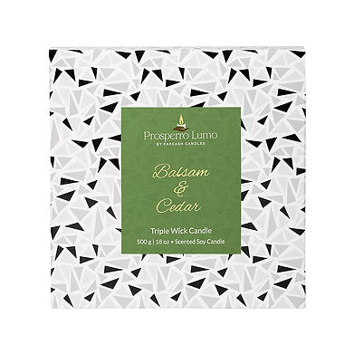 Scented Soy Wax Triple Wick Votive Jar Candle (BLASAM & CEDAR)