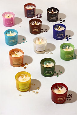 Premium Crystal Glass Soy Wax Candle Home Décor Amber Lavender (Magnet Fine)