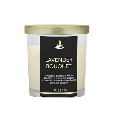 Premium Votive Jar Scented Soy Wax Candle (LAVENDER BOUQUET)