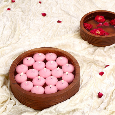 Floating Nuggets Small Candles Pack of 20 Decorative Candles (Pink)