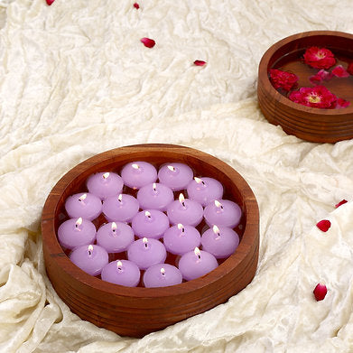 Floating Nuggets Small Candles Pack of 20 Decorative Candles (Purple)