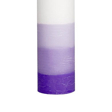 Set of 3 Fragrance Pillar Candles Shade Finish (Purple - Lavender)