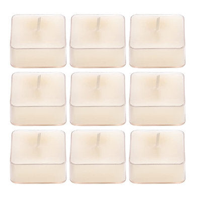 Scented Square Shaped Tealights Pack of 9 (Jasmine - White)