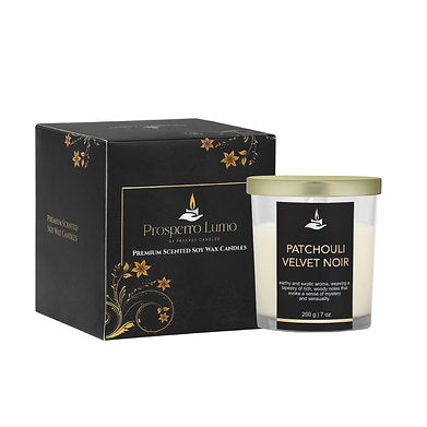 Premium Votive Jar Scented Soy Wax Candle (Patchouli Velvet Noir)